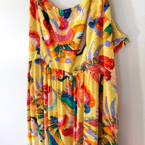 Farm Rio Anthropologie Textured Tropical Maxi Dress in Tropical Parrot Size XL - Picture 7 of 7